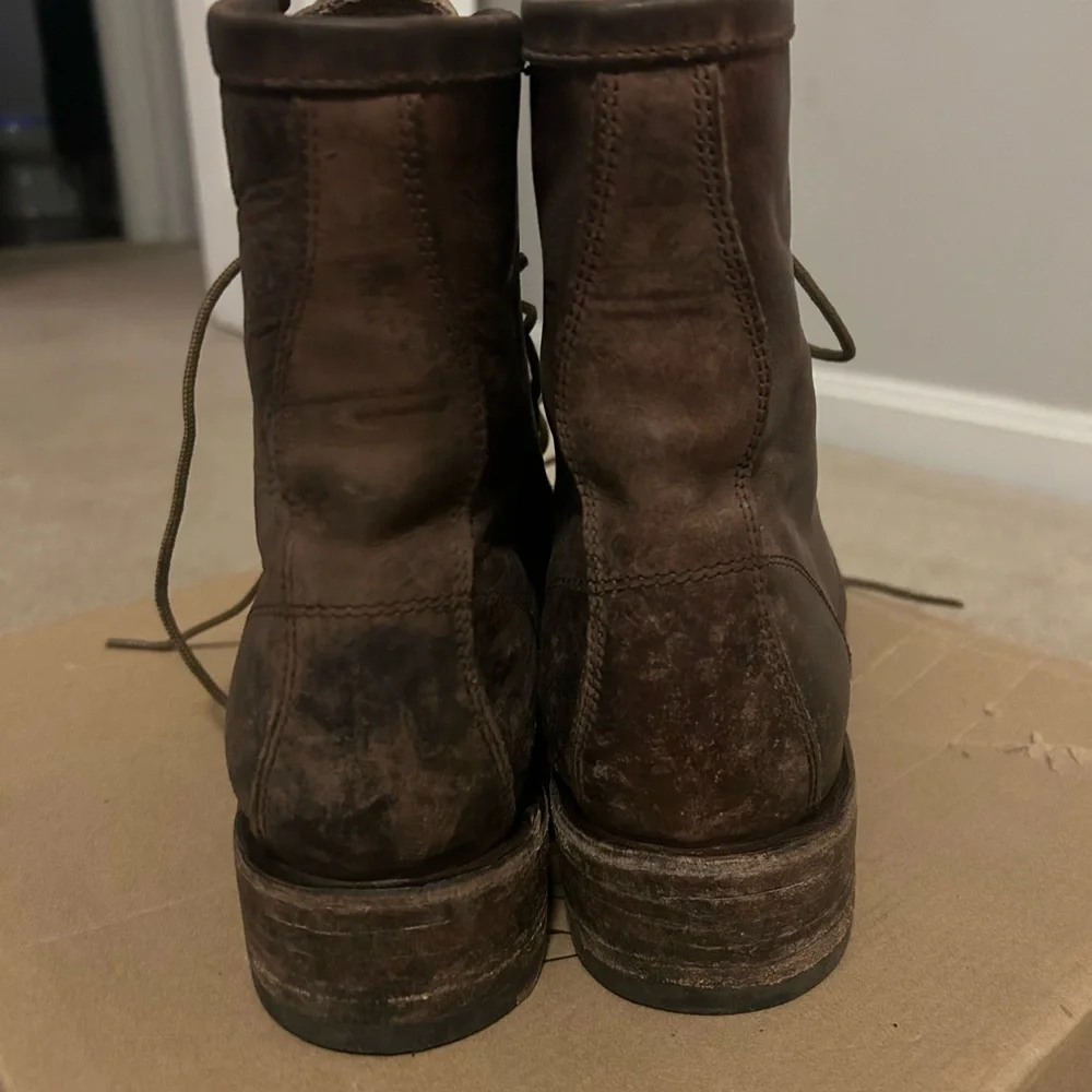 Women’s Brown freebird by Steven Leather distressed brown lace up Boots size 10 - Picture 4 of 10